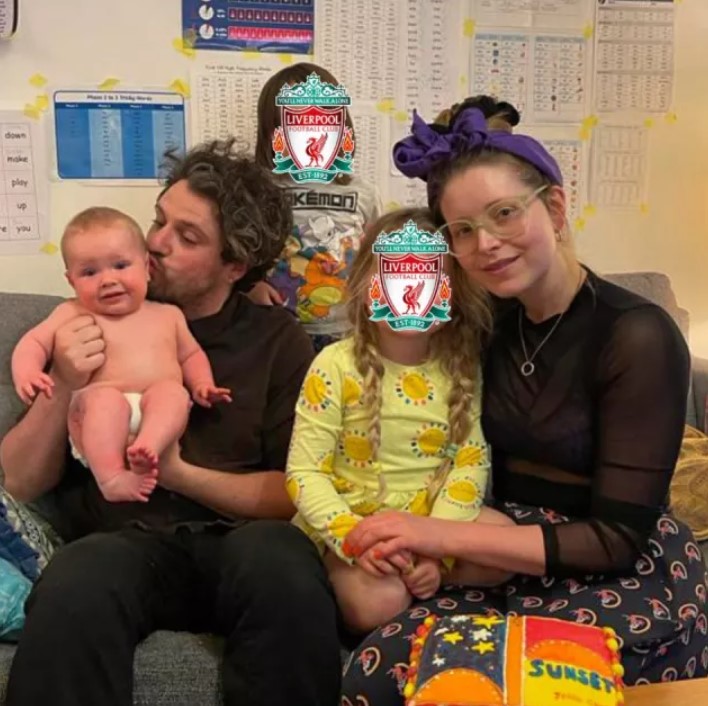 Jessie Cave with her partner Alfie Brown and kids