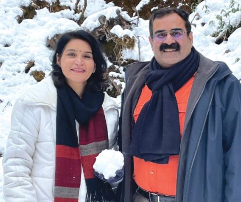 Rajeev Verma with his wife Rachna Verma