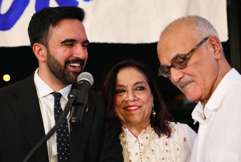 Mahmood Mamdani with his wife and son