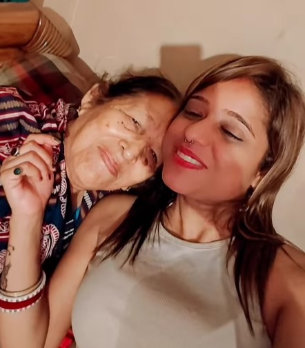 Srimoyee Mukherjee with her mother
