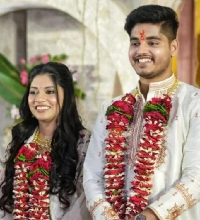 Abhimanyu Yadav with his wife