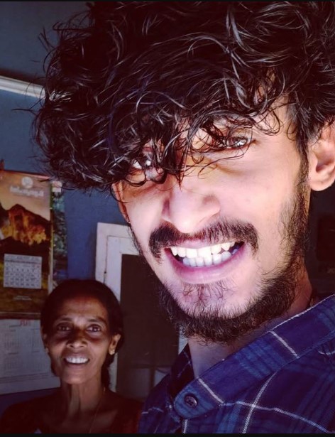 Akhil Vishwanath with his mother