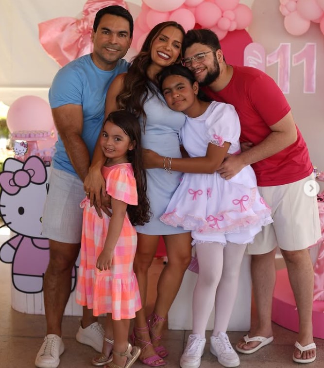Carla Rocha with her husband and kids