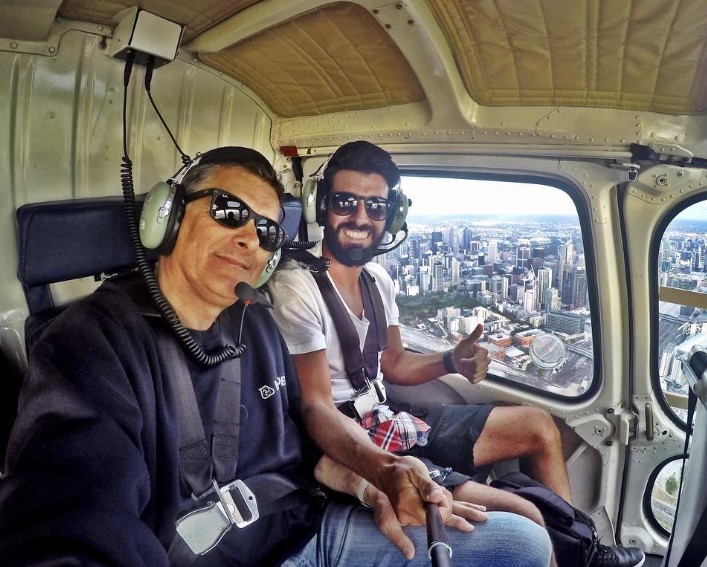 Filippo Cesarini with his dad