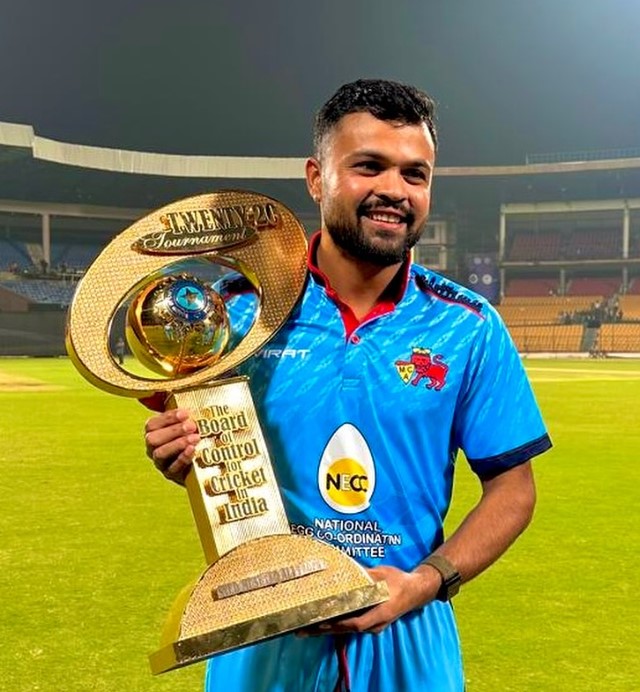 Hardik Tamore after winning SYED MUSHTAQ ALI CHAMPIONSHIP 2024