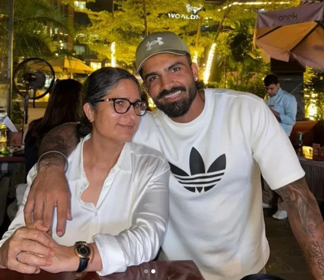 Sarthak Ranjan with his mother
