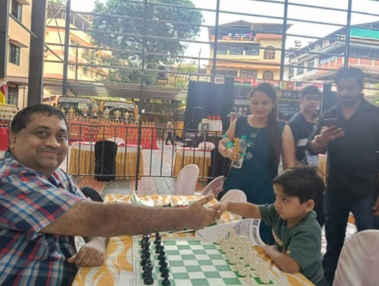 Sarwagya Singh Kushwaha in a chess championship
