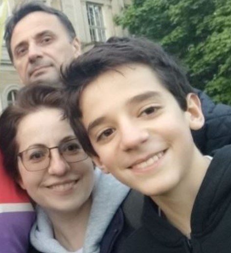 Sergey Sklokin with his parents