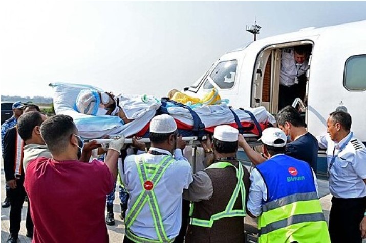 Sharif Osman Hadi is being flown to Singapore by air ambulance