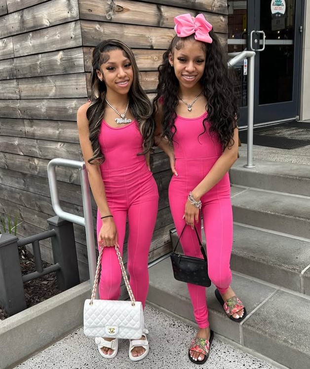 Solai Wicker with her twin sister