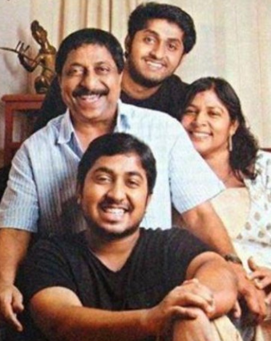 Sreenivasan with his wife and sons
