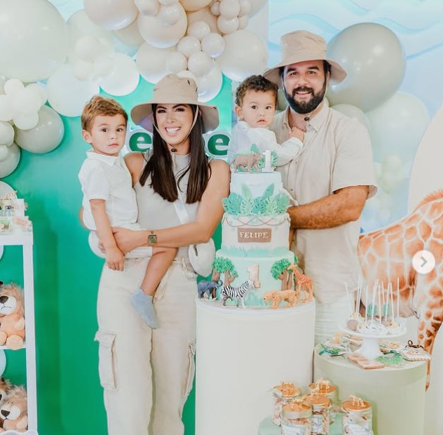 Adriana Paniagua with her husband and kids