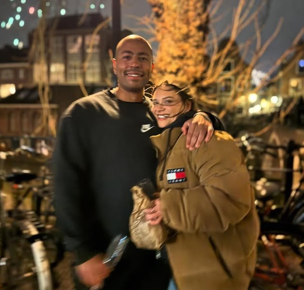 Andrea Valls with her boyfriend Warren King