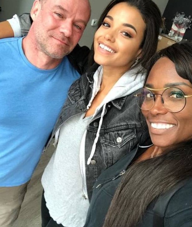 Ella Balinska with her parents