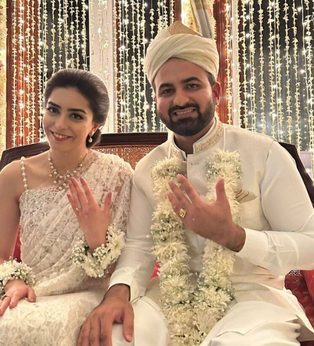 Imaan Mazari with her husband