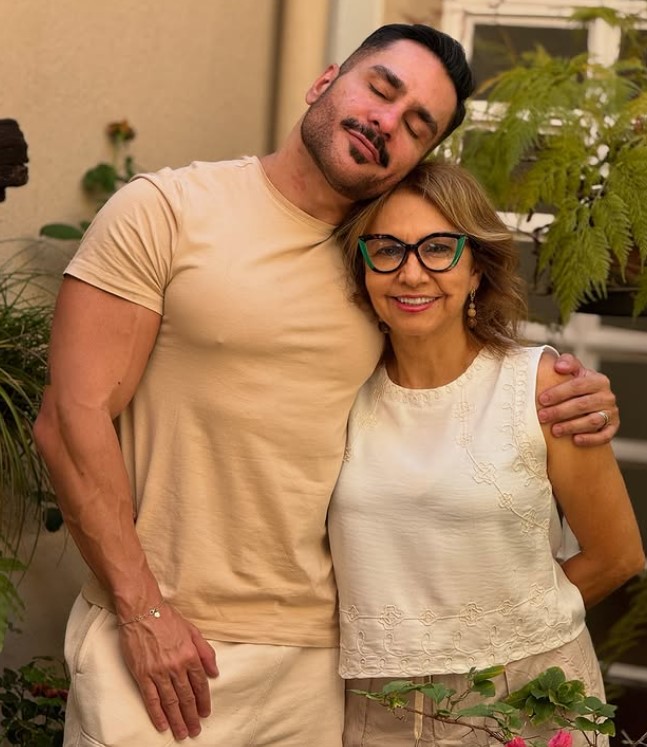 Thales Sabino with his mother