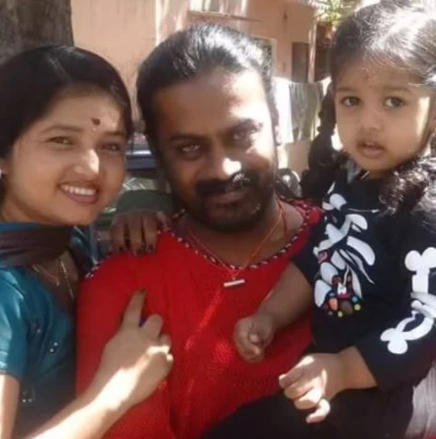 Rashmi Leela with her husband and daughter