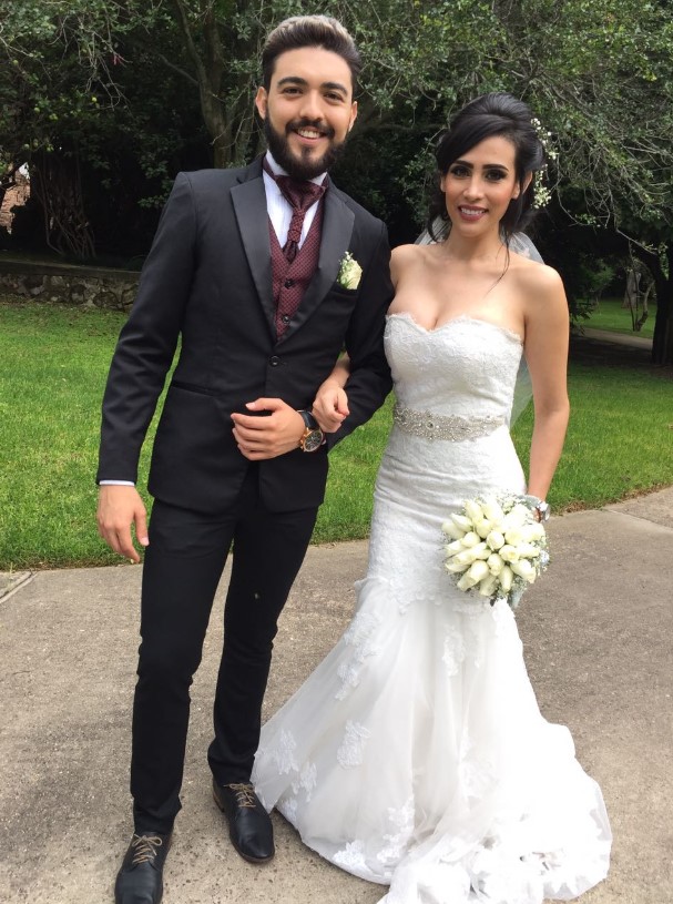 Alann Mora with his wife
