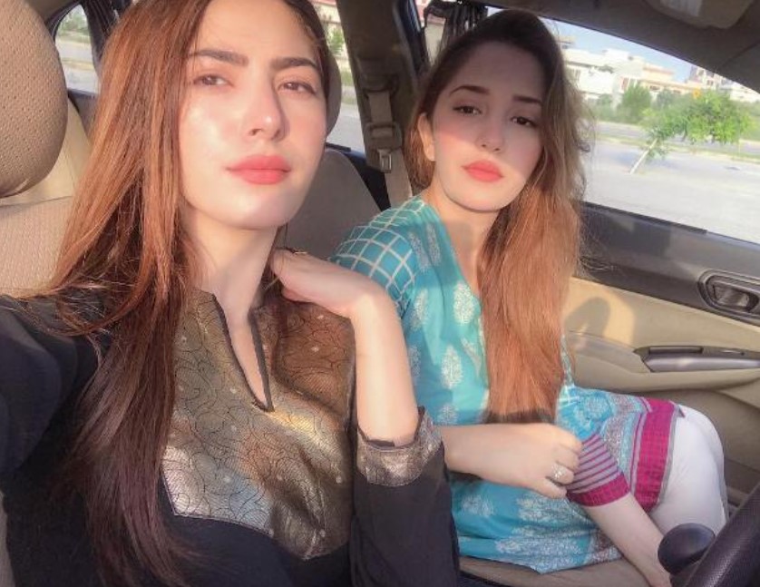 Naimal Khawar with her sister