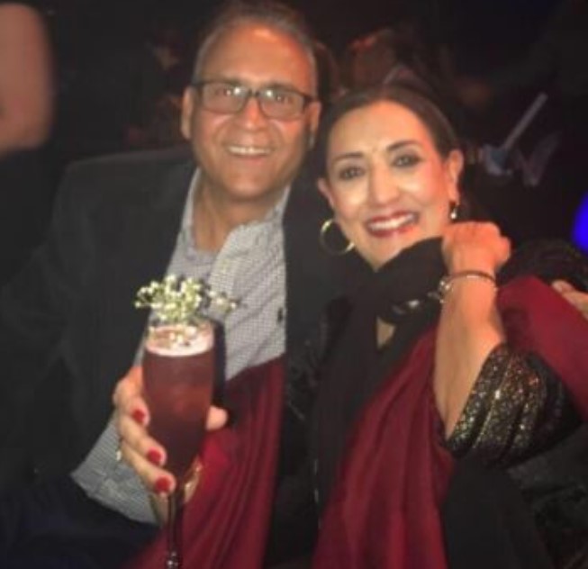 Reena Pushkarna with her husband