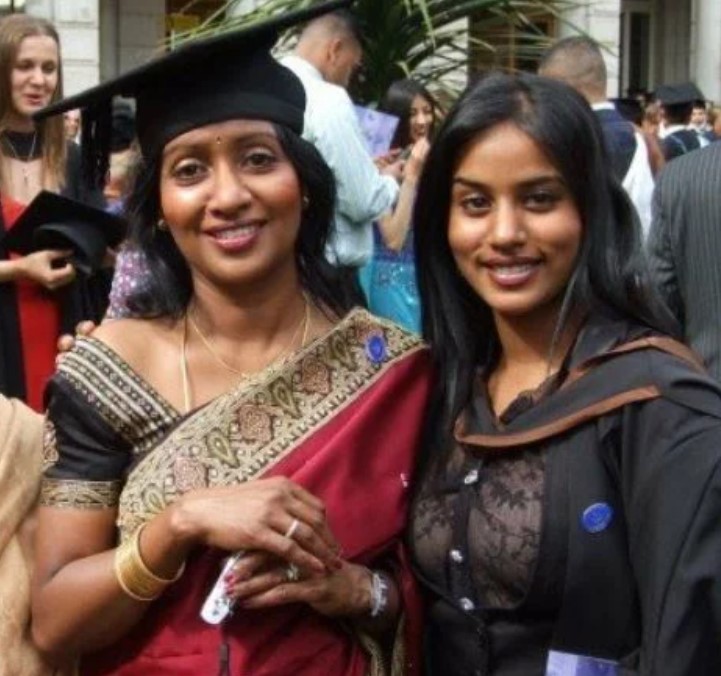Uma Kumaran with her mother