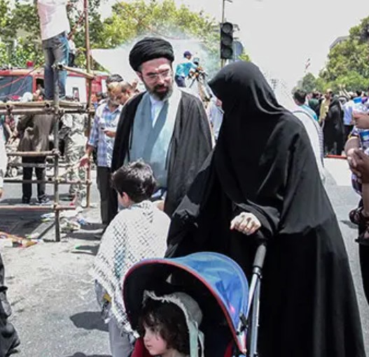 Zahra Haddad Adel with her husband Mojtaba Khamenei