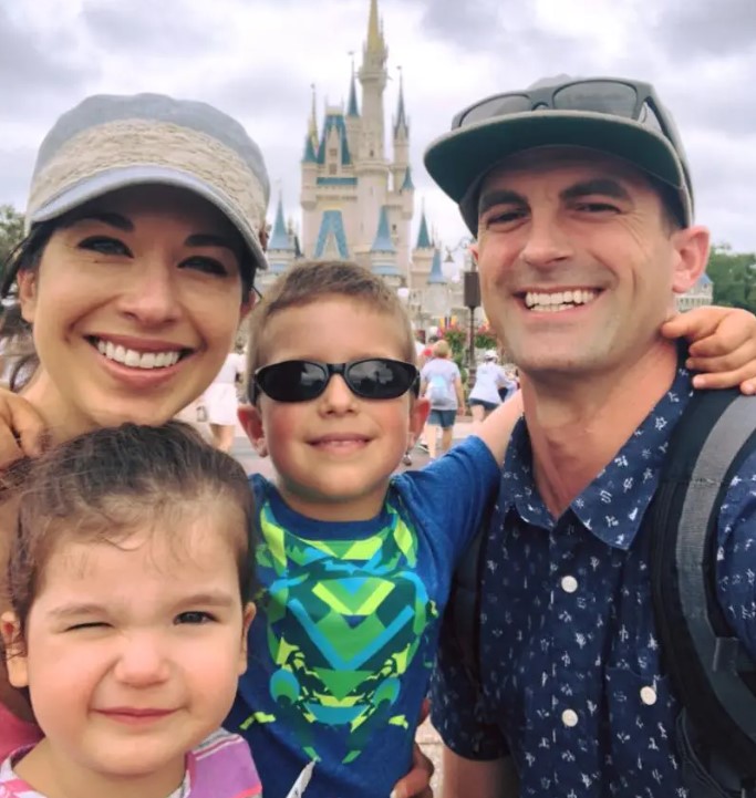 Ana Cabrera with her husband and kids