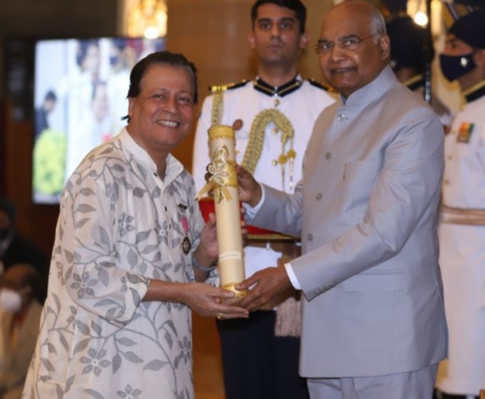 Biren Kumar Basak while receiving Padma Shri Award in 2013