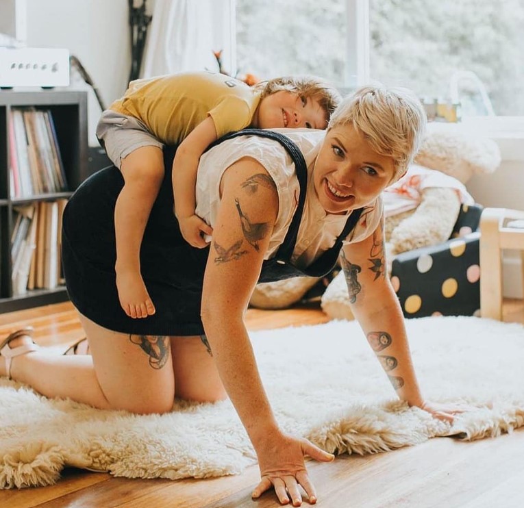 Clementine Ford with her son