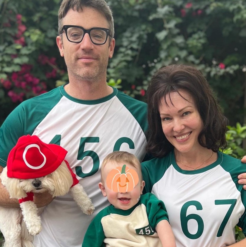 Erin Cummings with her husband and son