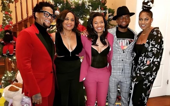 LaDonna Hughley with her husband and kids