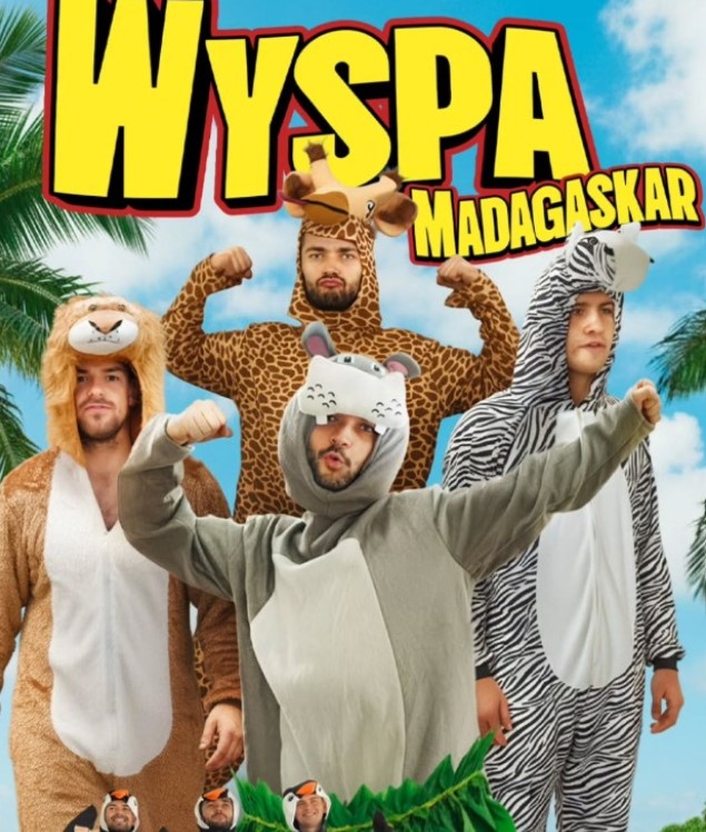 Łatwogang with Wojciech OjWojtek Przeździecki and Jakub Patec Patecki on the poster of the animated film series Madagascar