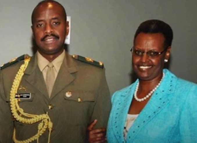 Muhoozi Kainerugaba with his mother