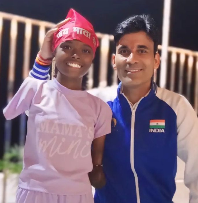 Payal Nag with her coach