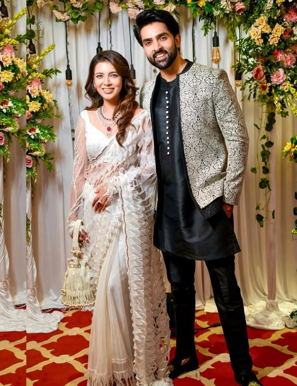 Adhvik Mahajan with his wife