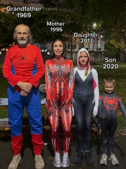 Aleksandra Subotic with her dad, son and daughter