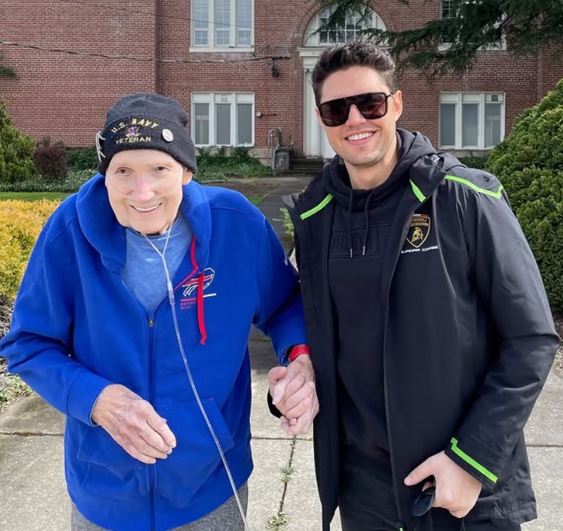 Daniel Emmet with his grandfather