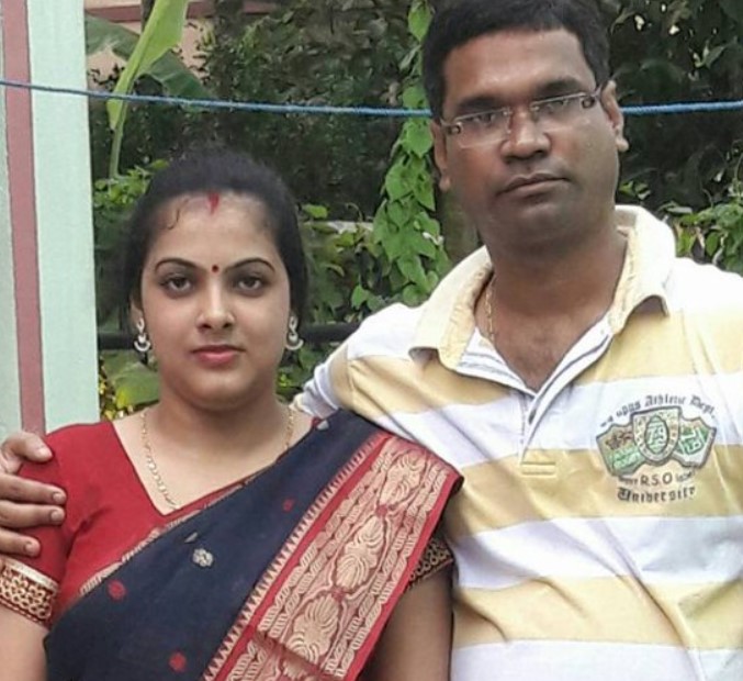 Debangshu Panda with his wife