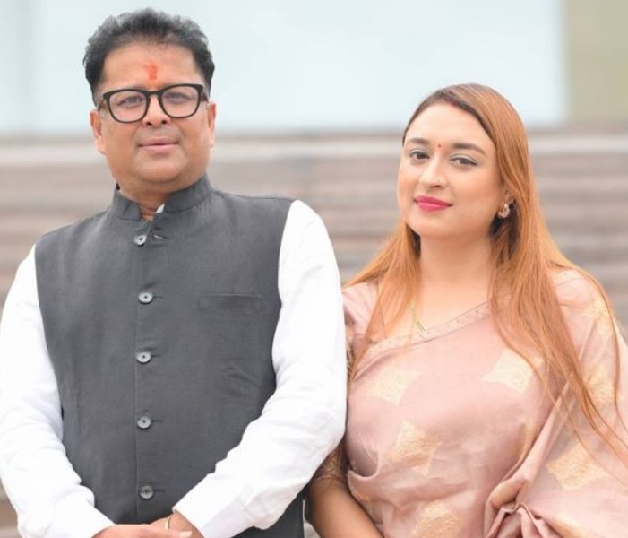 Manab Deka with his wife