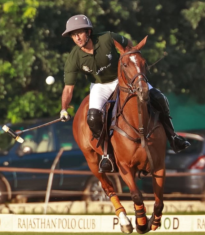 Sawai Padmanabh Singh playing polo