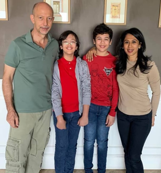 Shama Mohamed with her husband and kids