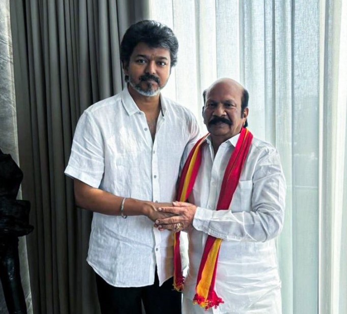V. S. Babu with actor Vijay