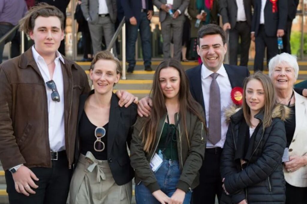 Andy Burnham with his family