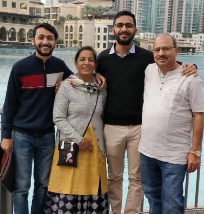 Ashutosh Ranka with his parents and brother