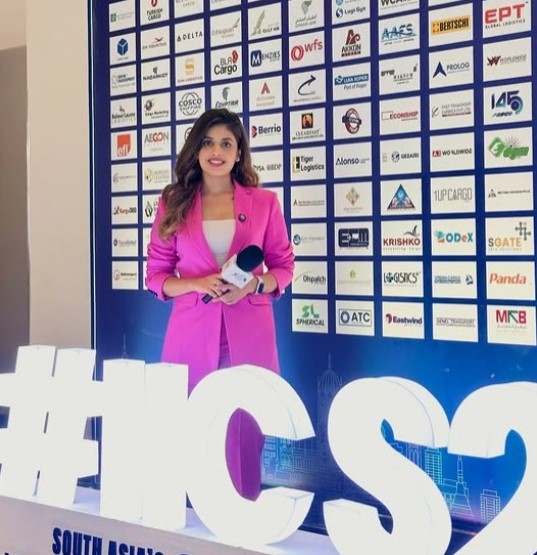 Gitanjali Mangal while hosting an event as an anchor