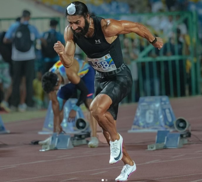 Gurindervir Singh completed a 100 meters race in 10.09 seconds at the Federation Cup