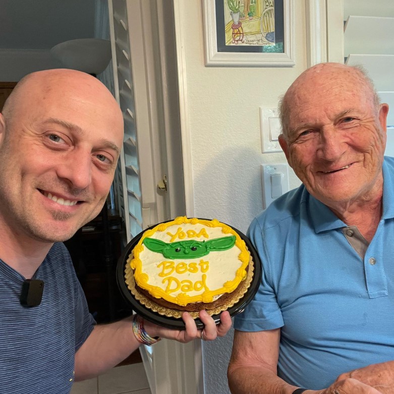 Joshua Baer with his dad