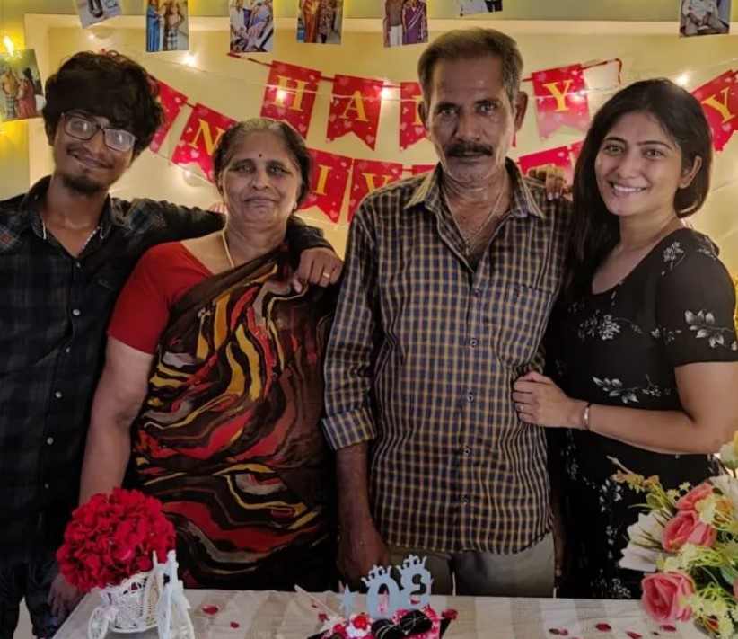 Maria Juliana with her parents and brother