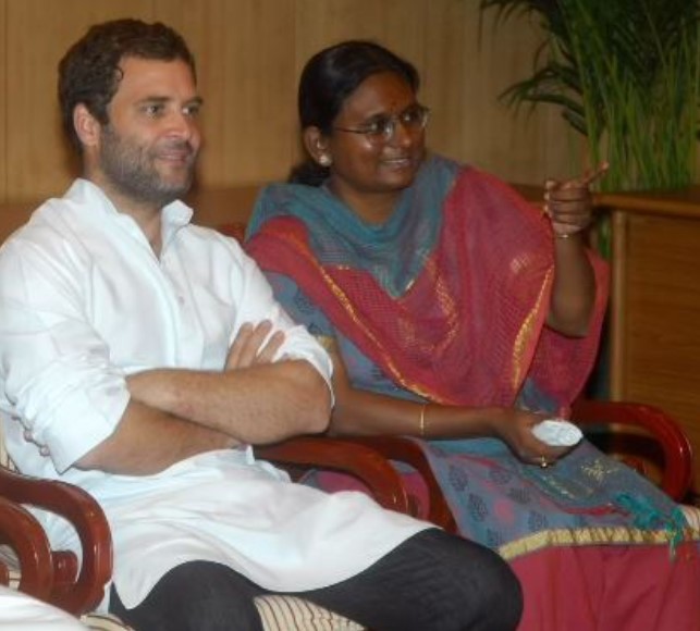 Meenakshi Natarajan with Rahul Gandhi