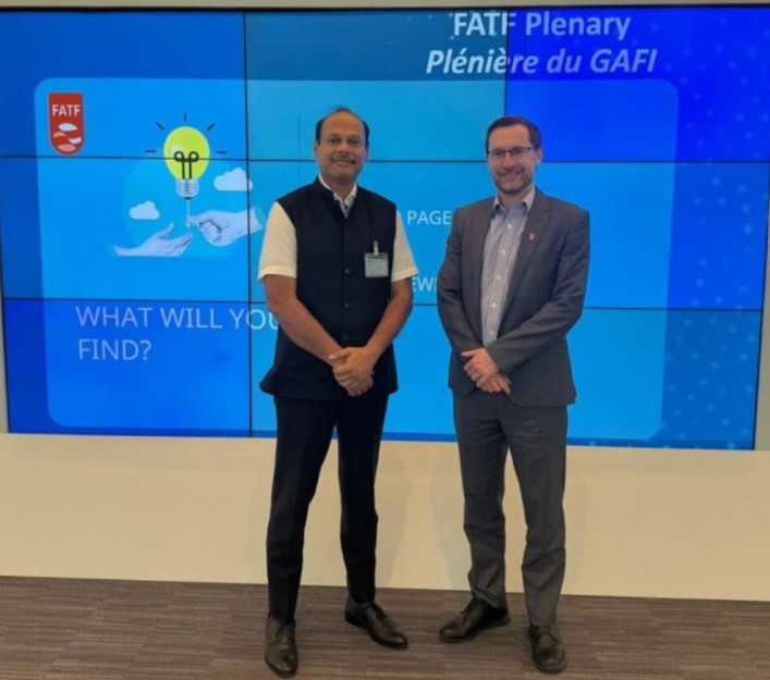 Vivek Aggarwal during a Financial Action Task Force (FATF) summit